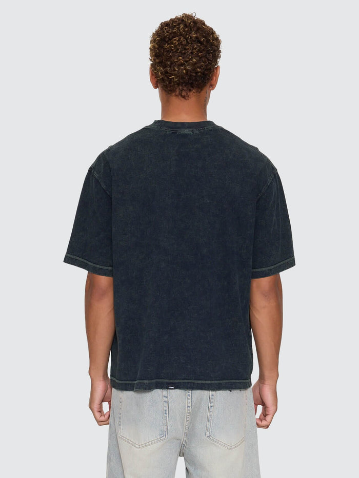 Filtered Embro Oversize Box Crop Tee - Overdye Petrol XS