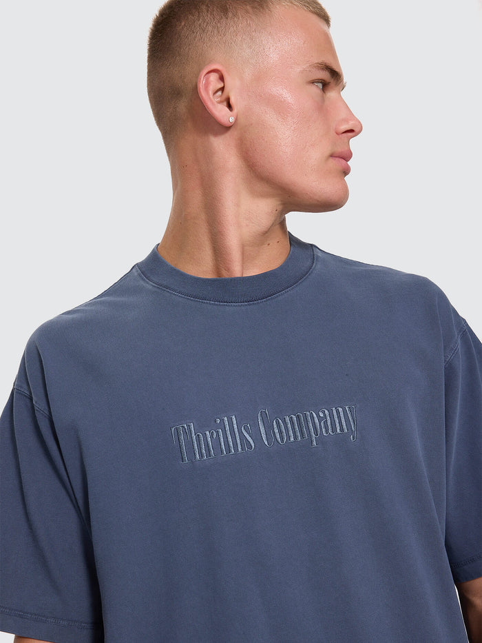 Primitive Thrills Oversize Box Crop Tee - Heritage Navy XS