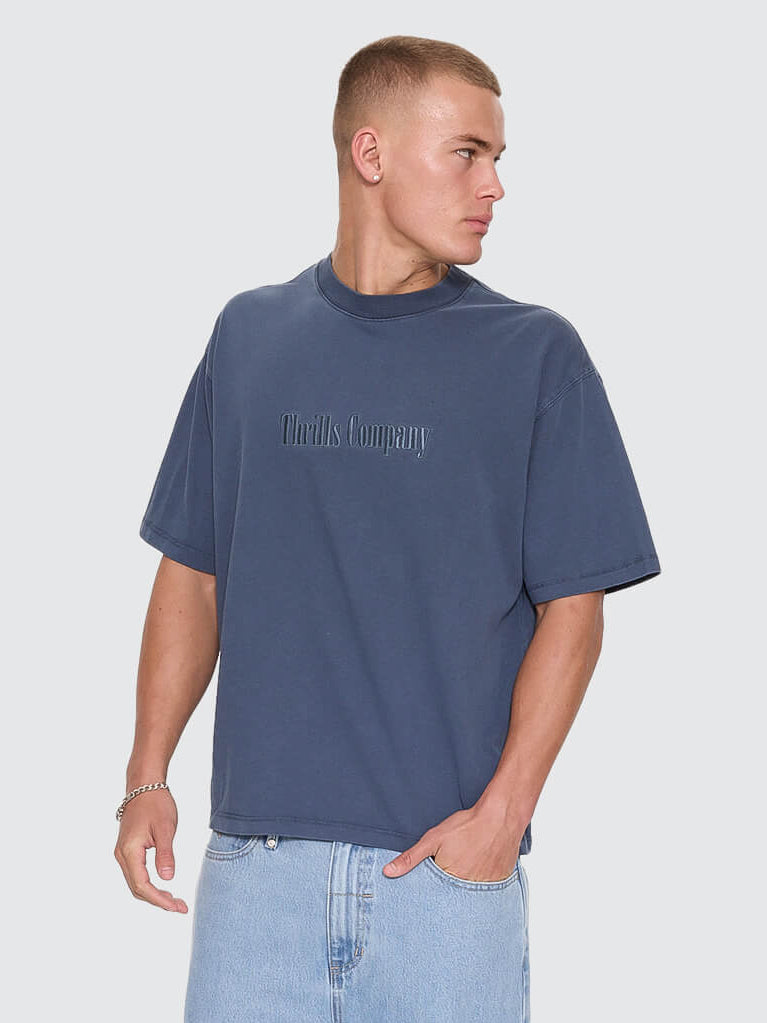 Primitive Thrills Oversize Box Crop Tee - Heritage Navy XS