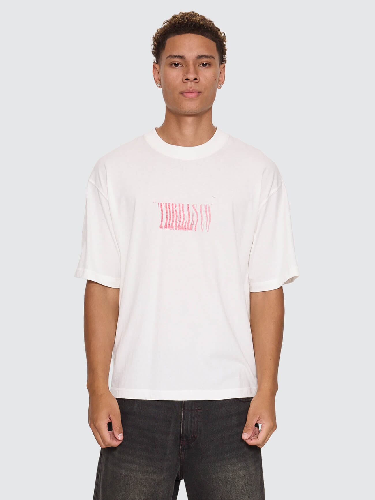 Chaotic Interventions Oversize Box Crop Tee - Dirty White XS