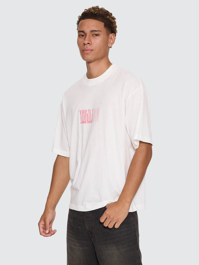 Chaotic Interventions Oversize Box Crop Tee - Dirty White XS
