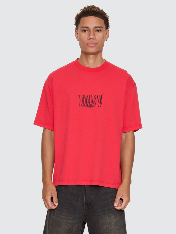 Chaotic Interventions Oversize Box Crop Tee - Winning Red XS