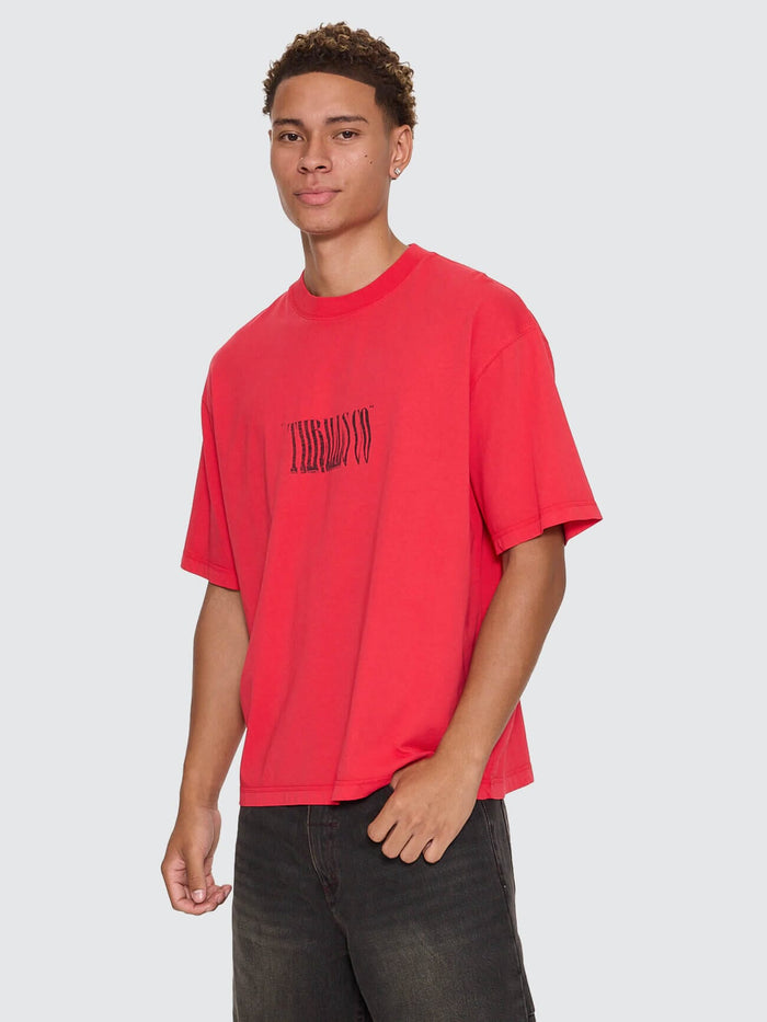 Chaotic Interventions Oversize Box Crop Tee - Winning Red XS