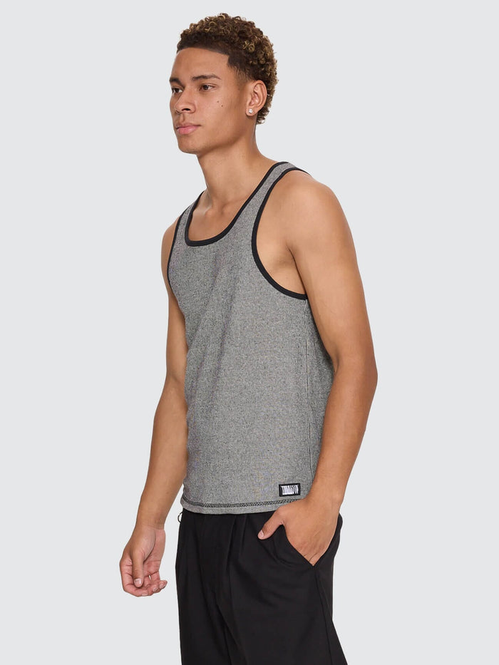 Chaotic Interventions Rib Tank - Black - White XS