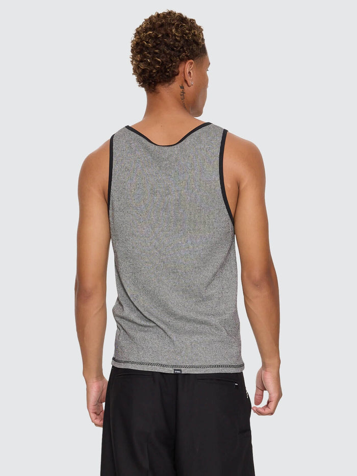 Chaotic Interventions Rib Tank - Black - White XS