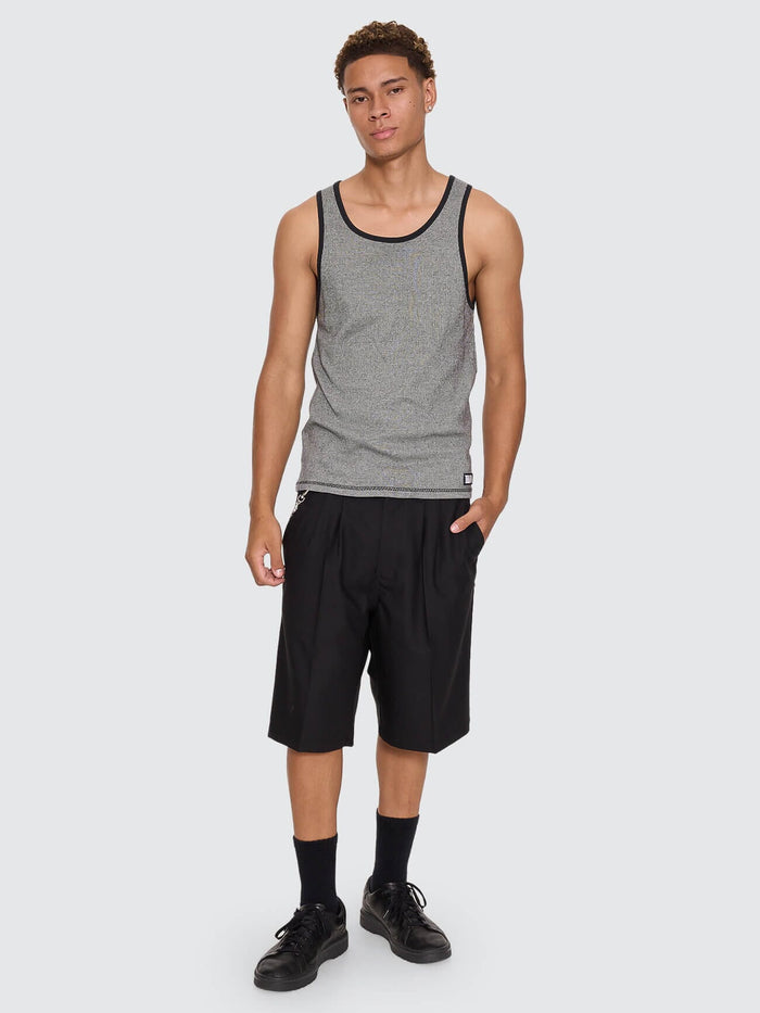 Chaotic Interventions Rib Tank - Black - White XS