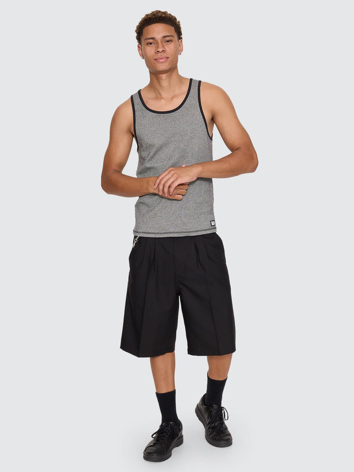 Chaotic Interventions Rib Tank - Black - White XS
