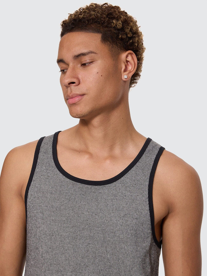Chaotic Interventions Rib Tank - Black - White XS