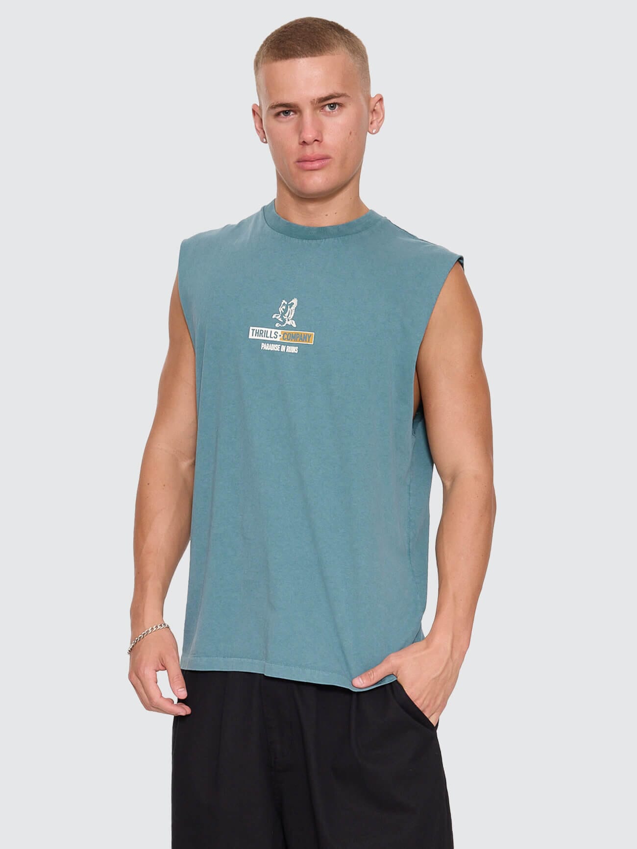 Risen Merch Muscle Tee - Troppo Teal XS