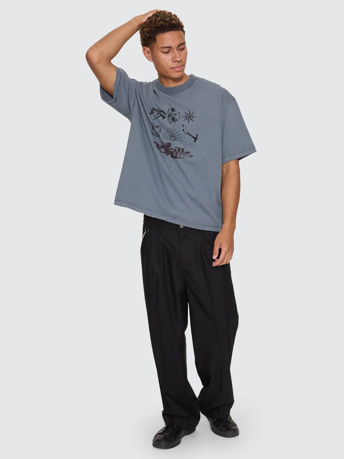 Everything Oversize Box Crop Tee - Air Force Blue XS
