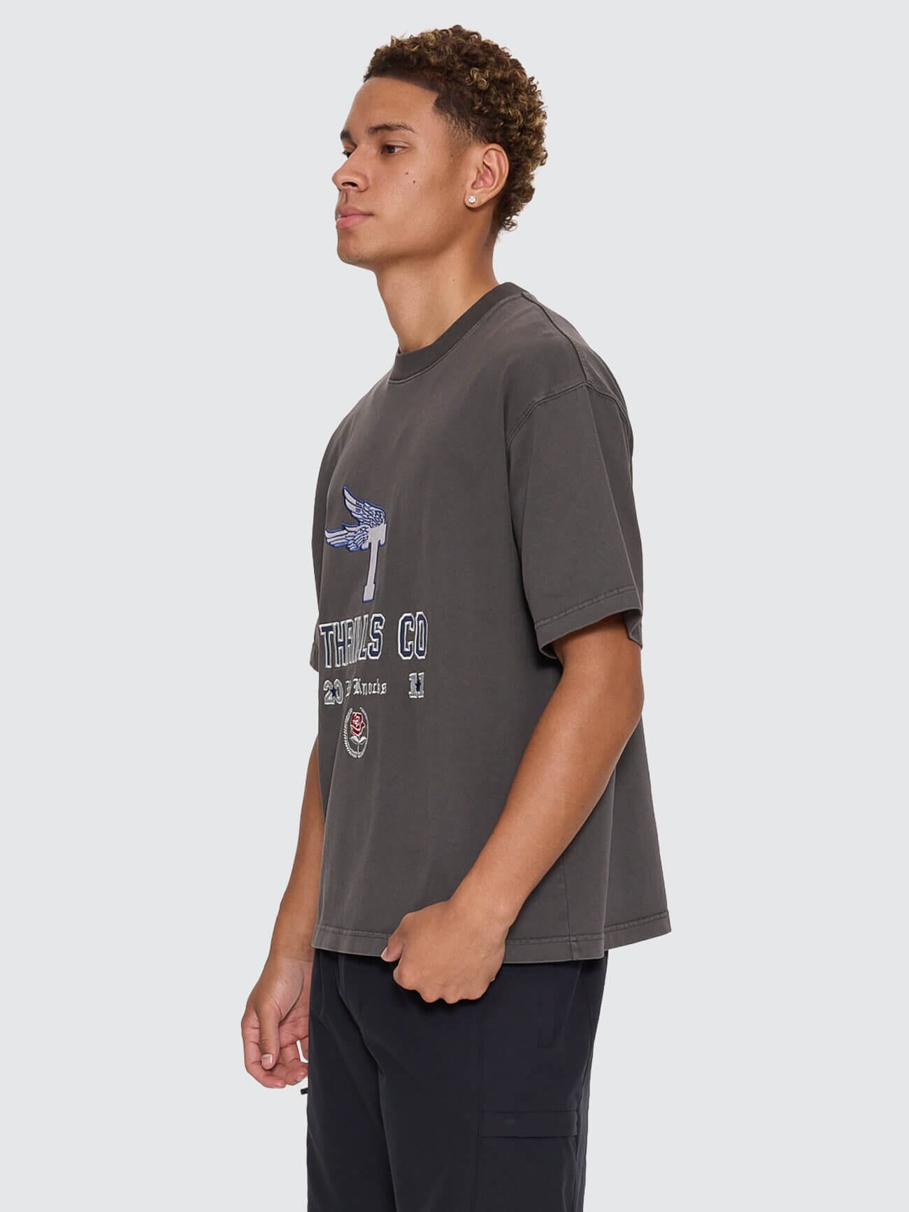 Hard Knocks Oversize Box Crop Tee - Dark Merch Black XS