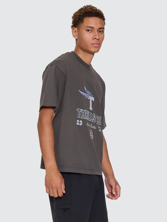 Hard Knocks Oversize Box Crop Tee - Dark Merch Black XS