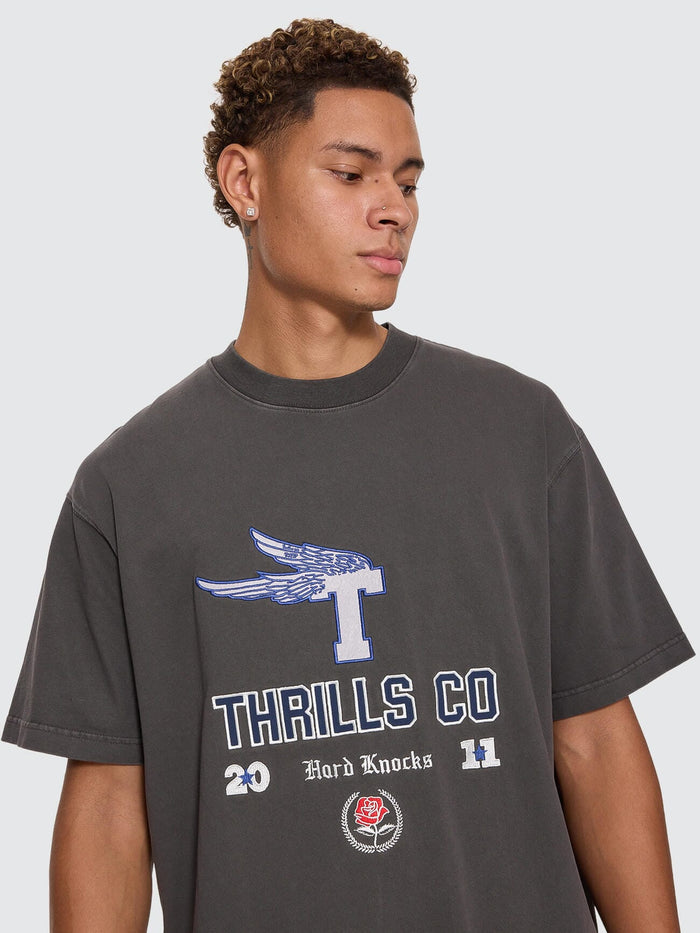 Hard Knocks Oversize Box Crop Tee - Dark Merch Black XS
