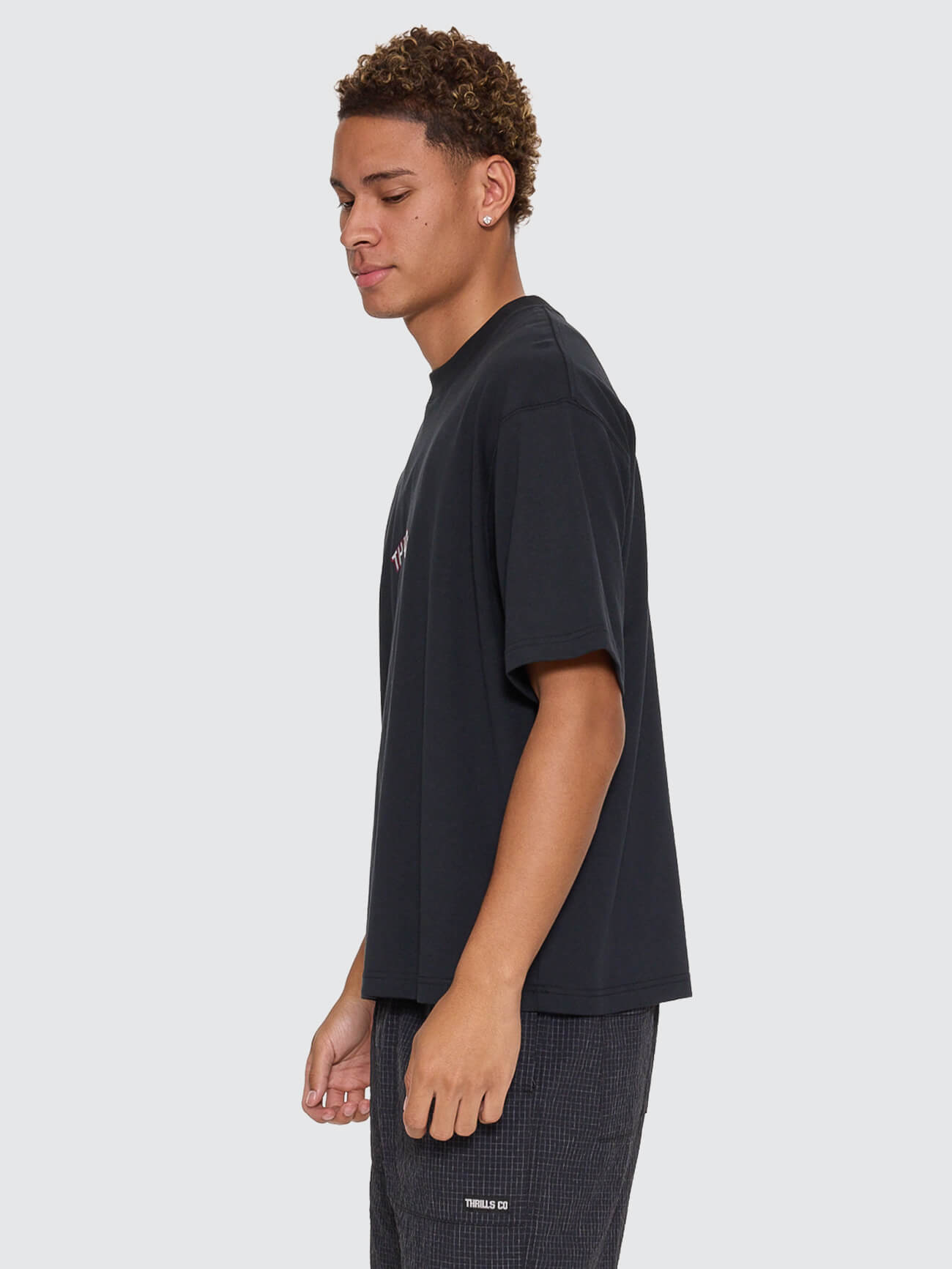 Tournament Of Roses Oversize Box Crop Tee - Washed Black XS