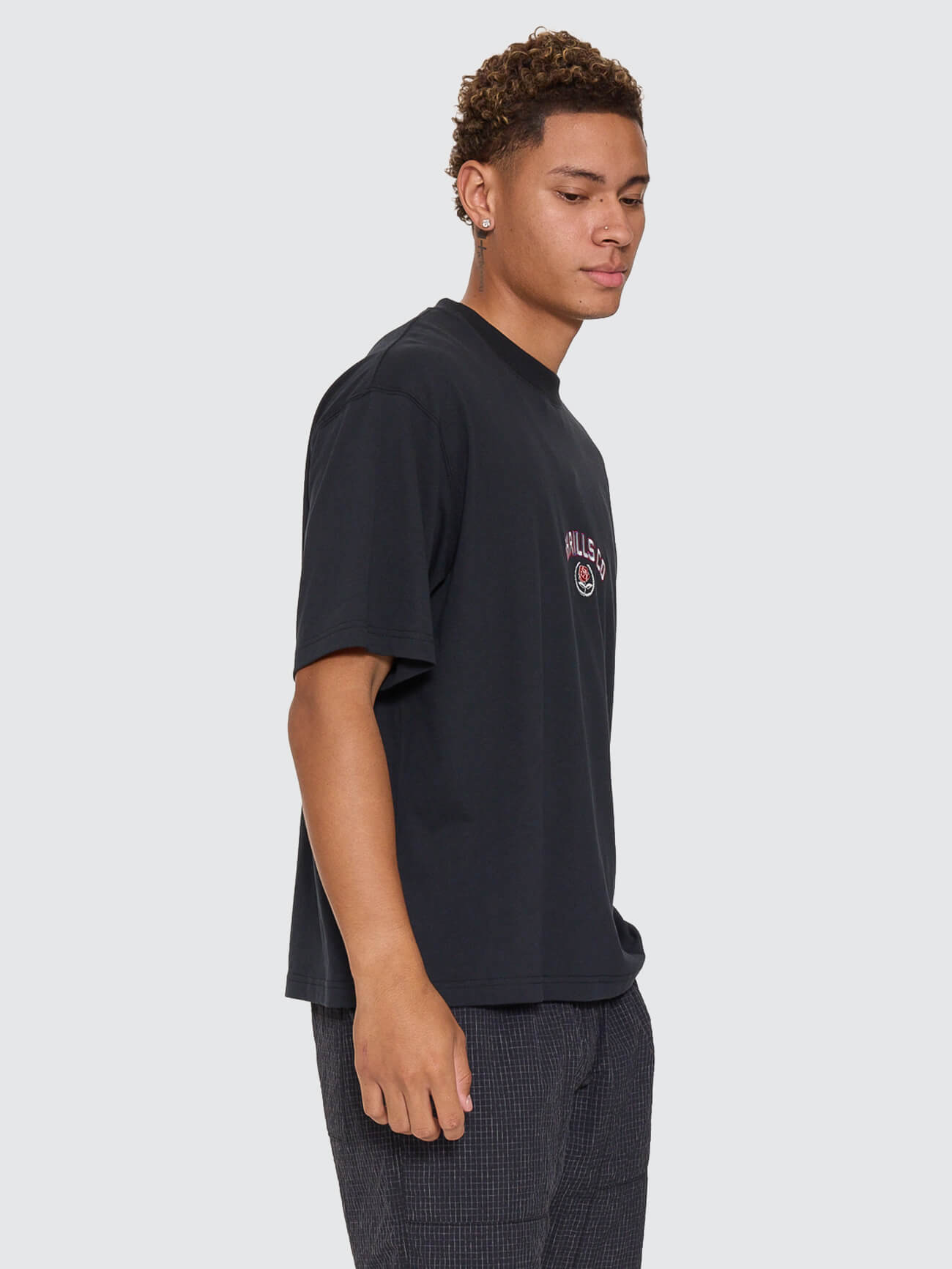 Tournament Of Roses Oversize Box Crop Tee - Washed Black XS