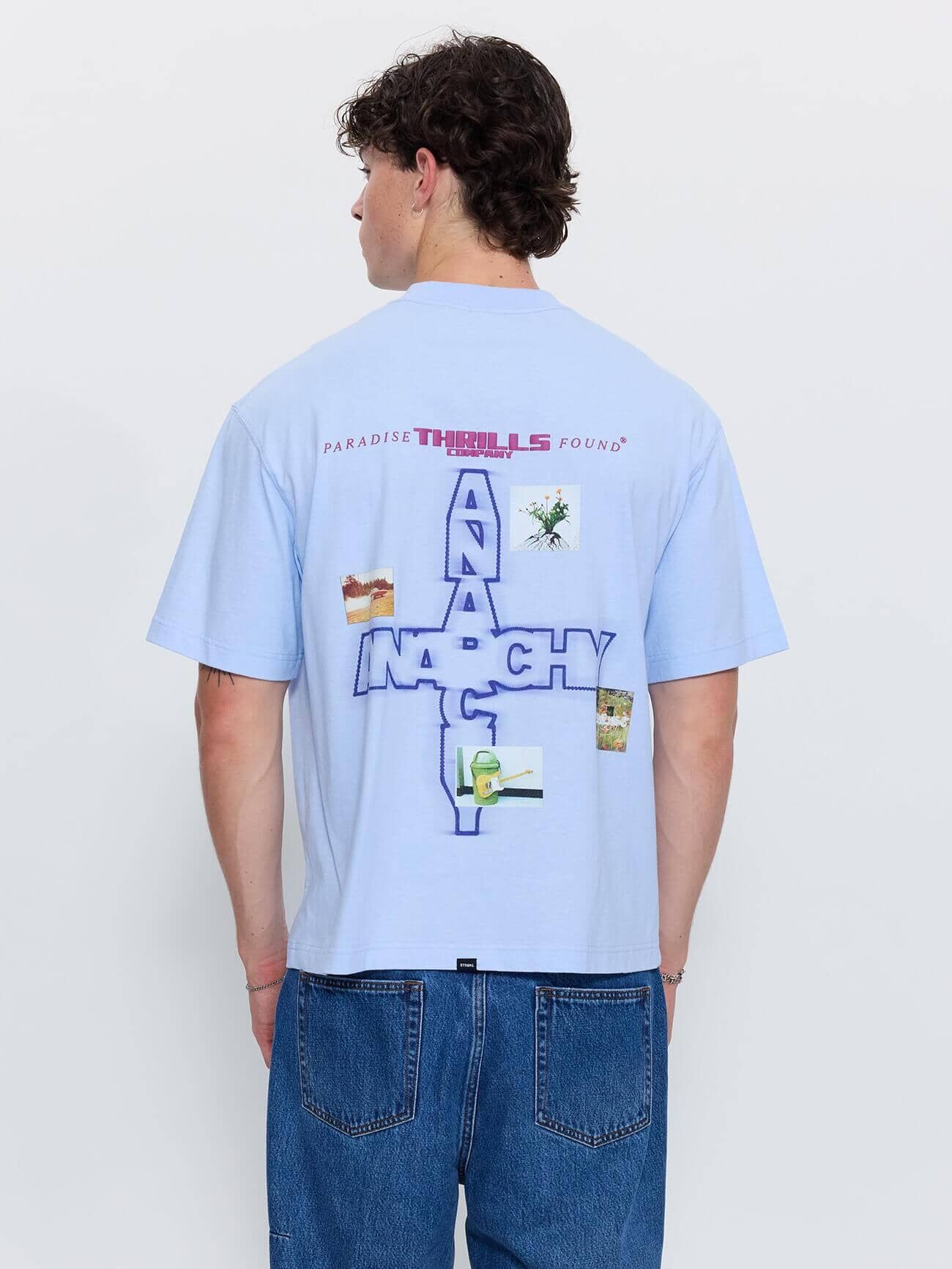Found Paradise Oversize Box Crop Tee - Placid Blue XS