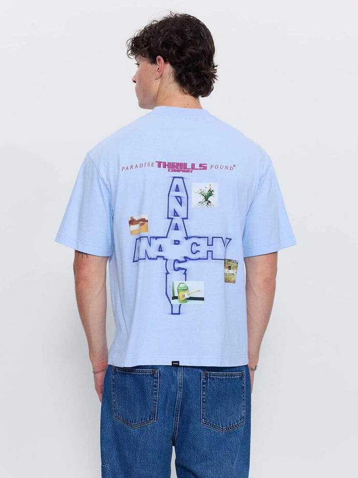 Found Paradise Oversize Box Crop Tee - Placid Blue XS