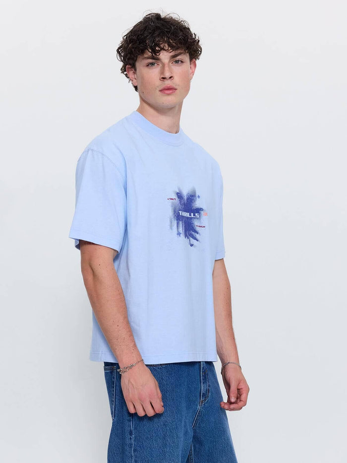 Found Paradise Oversize Box Crop Tee - Placid Blue XS