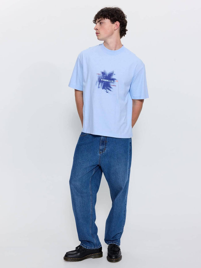 Found Paradise Oversize Box Crop Tee - Placid Blue XS