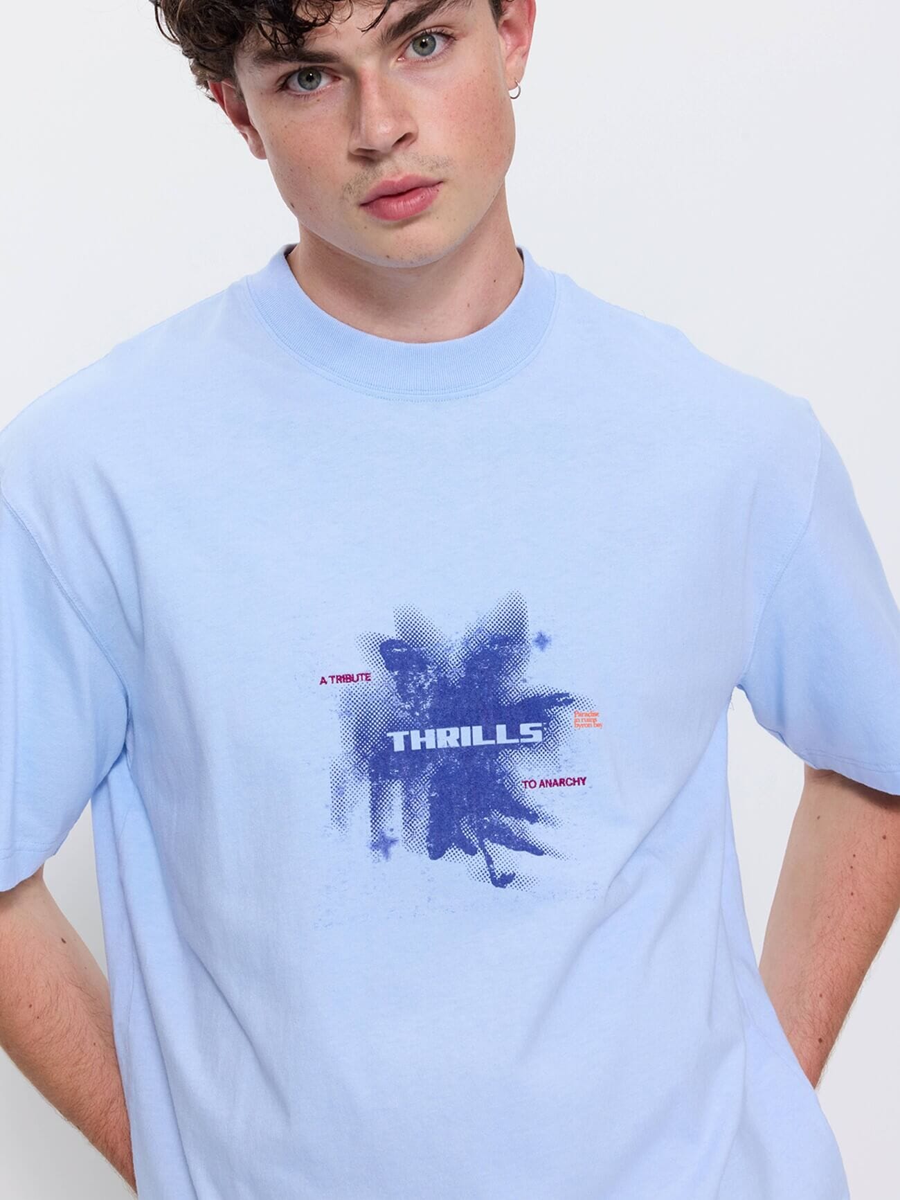 Found Paradise Oversize Box Crop Tee - Placid Blue XS