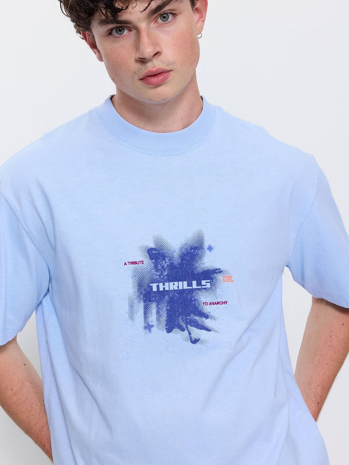 Found Paradise Oversize Box Crop Tee - Placid Blue XS