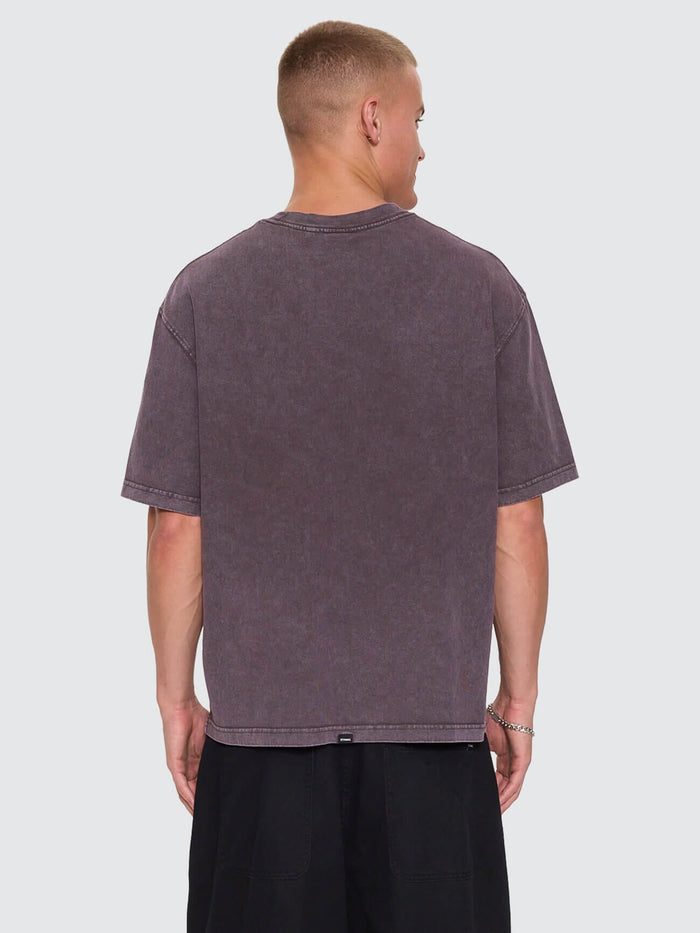 Natural Occurence Oversize Box Crop Tee - Purple Black Marble XS