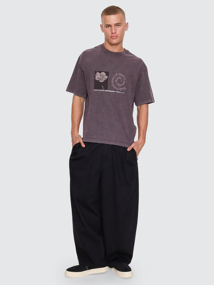 Natural Occurence Oversize Box Crop Tee - Purple Black Marble XS