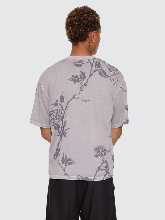 Time Will Tell Allover Box Crop Tee - Rose Allover XS