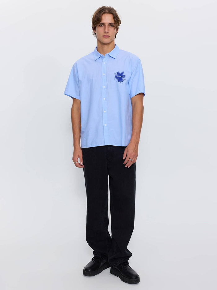 Found Paradise Cropped Short Sleeve Shirt - Placid Blue XS
