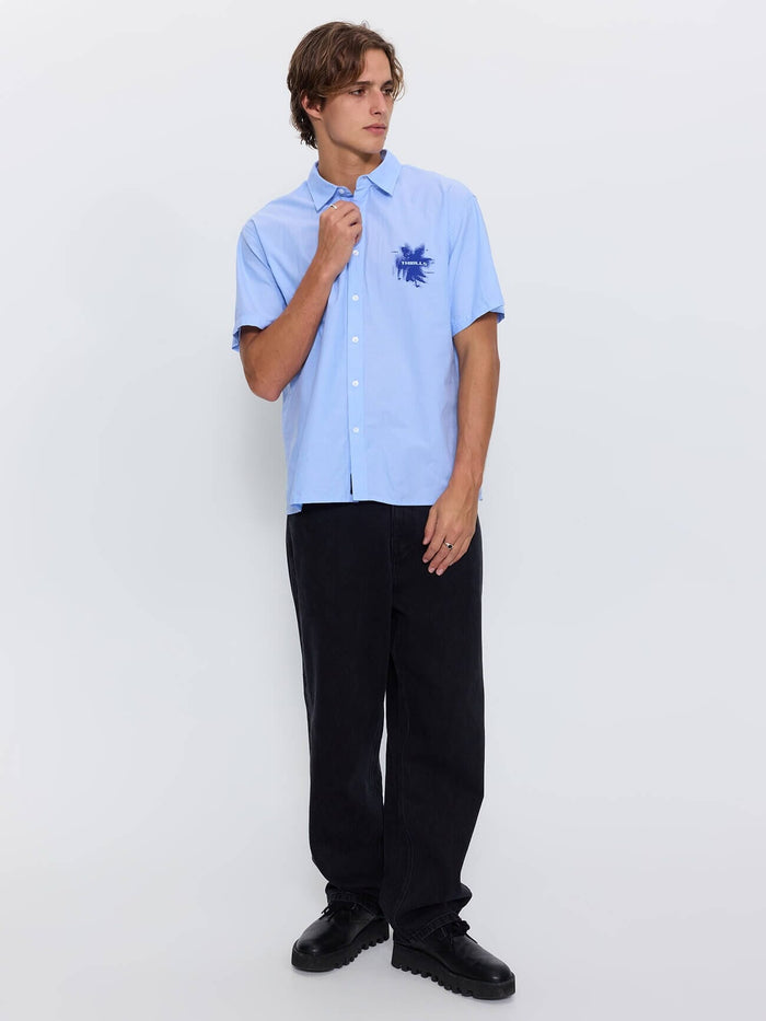 Found Paradise Cropped Short Sleeve Shirt - Placid Blue XS