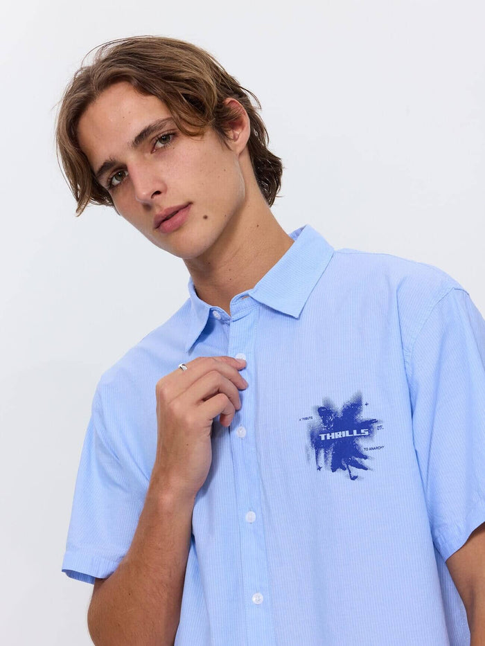 Found Paradise Cropped Short Sleeve Shirt - Placid Blue XS