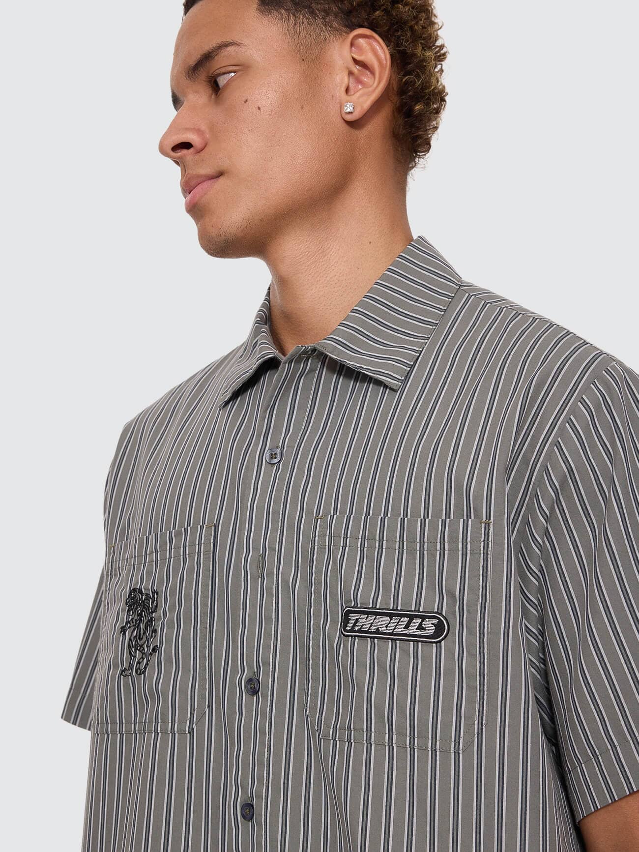 Built To Last Cropped Short Sleeve Work Shirt - Beetle | Thrills Co.