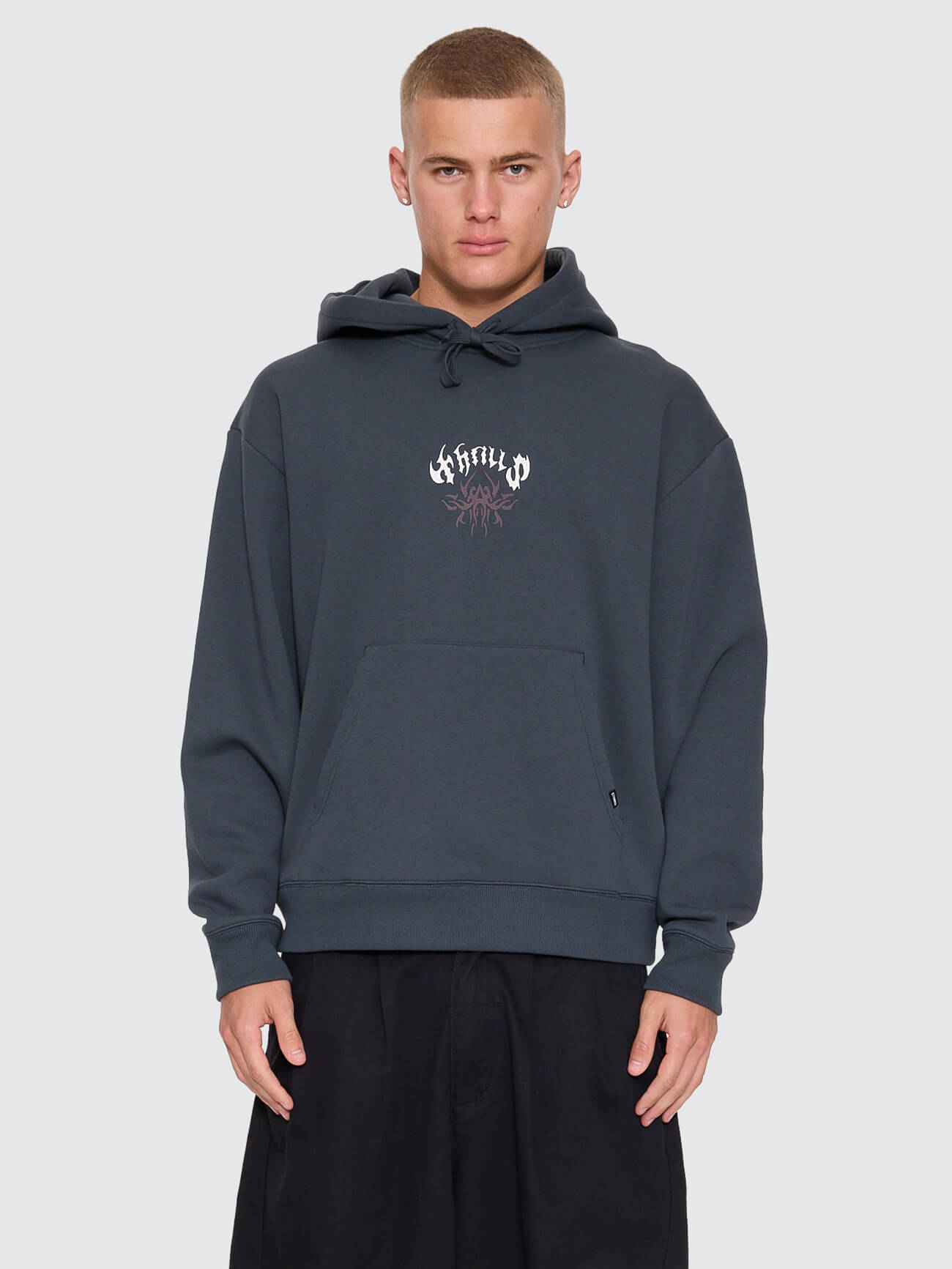 Stagger Slouch Pull On Cropped Hood - Petrol XS