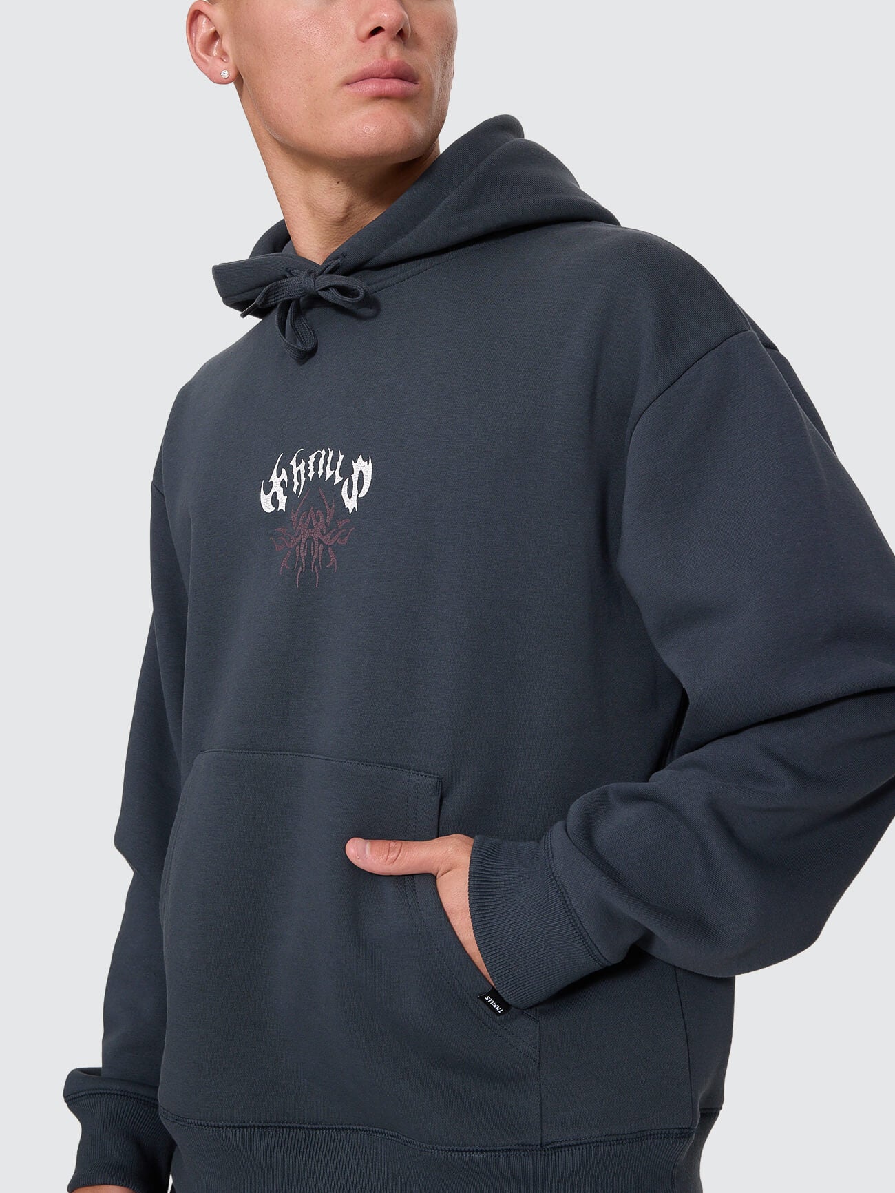 Stagger Slouch Pull On Cropped Hood - Petrol XS