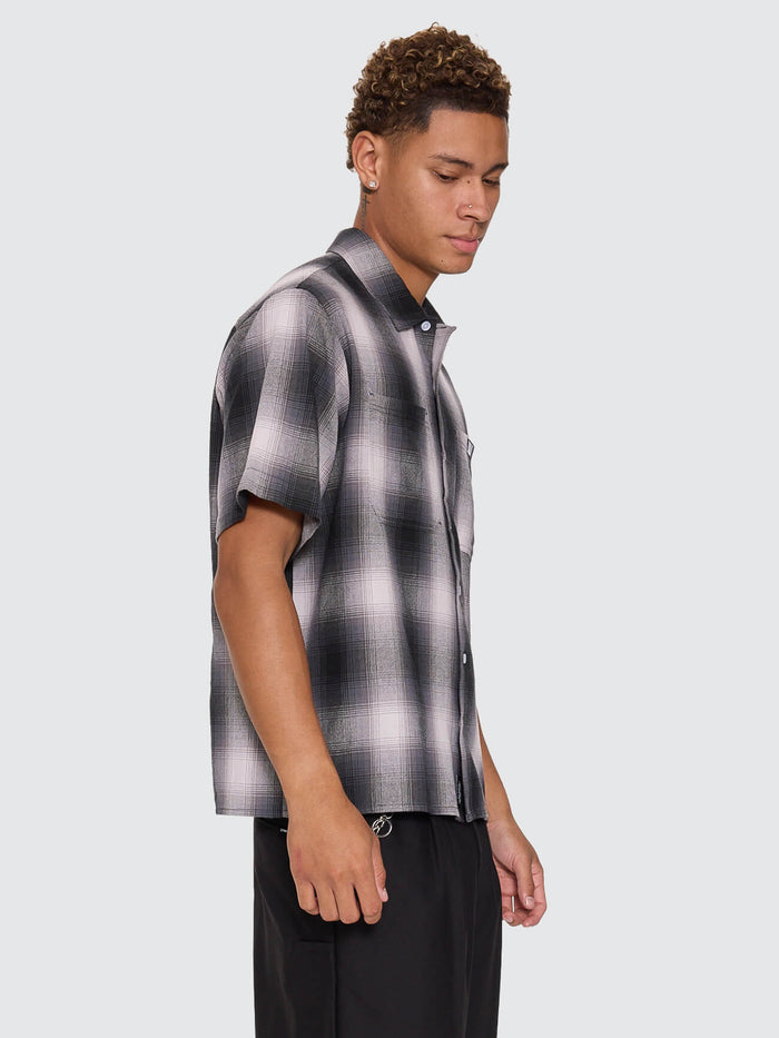 Chaotic Interventions Cropped Short Sleeve Shirt - Black XS
