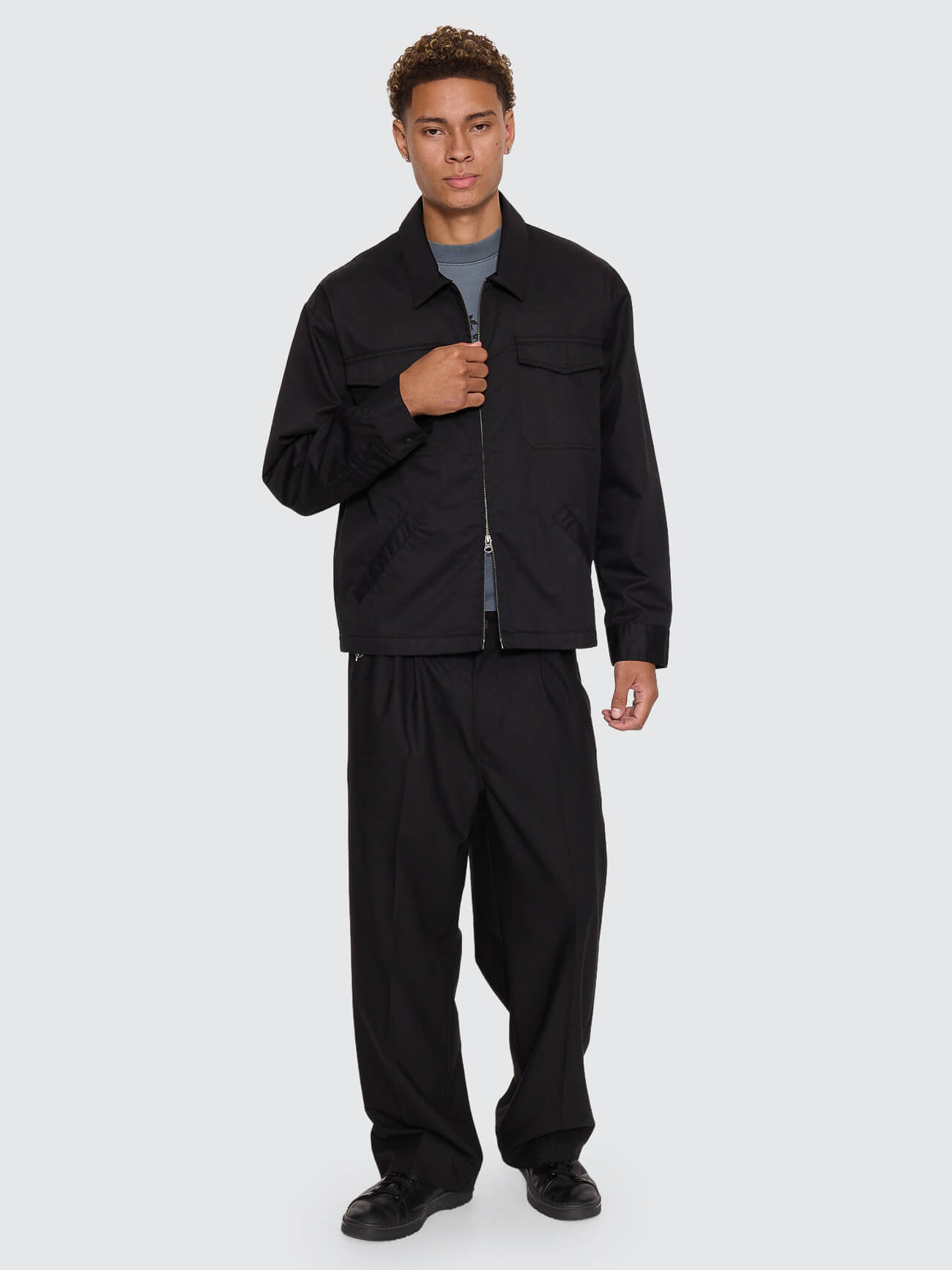 Chaotic Interventions Cropped Overshirt - Black XS