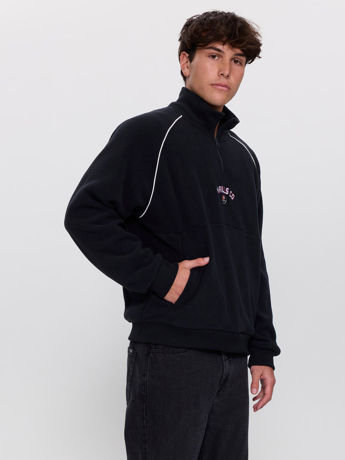 Tournament Of Roses Quarter Zip Polar Cropped Fleece - Washed Black XS