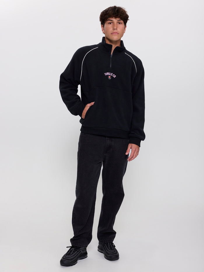 Tournament Of Roses Quarter Zip Polar Cropped Fleece - Washed Black XS