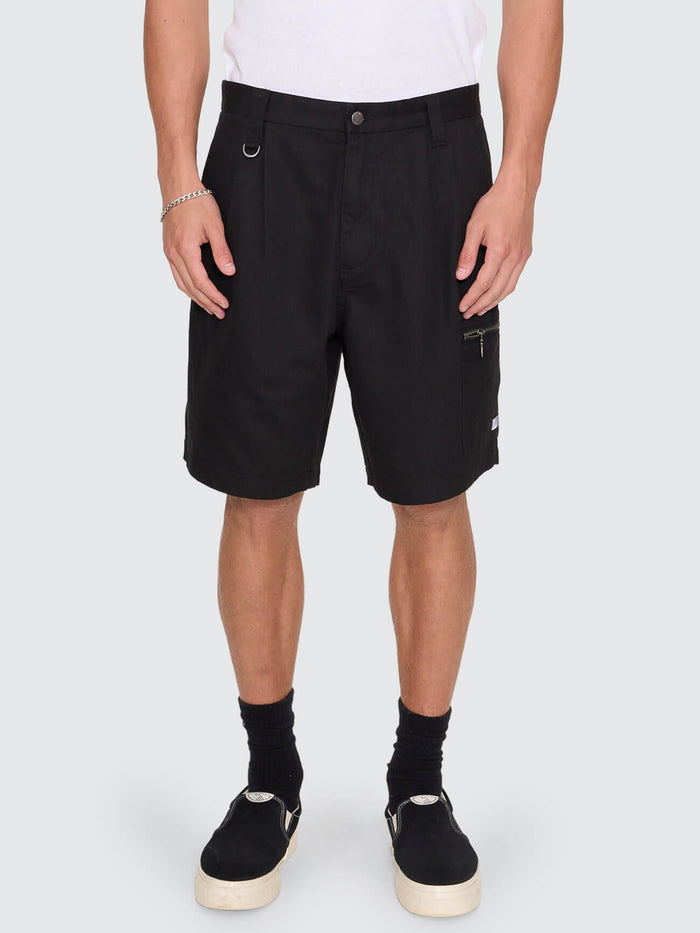 Chaotic Interventions Big Slacker Baggy Cropped Short - Black 26