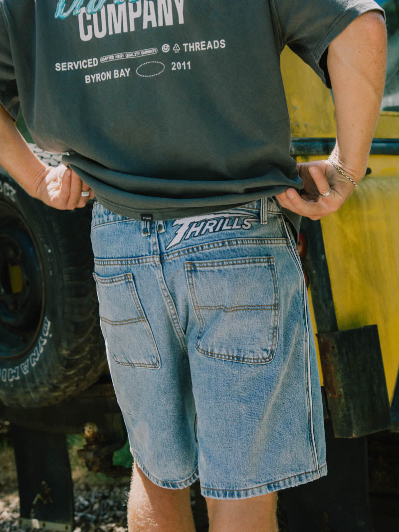 Heavy Voltage Slacker Relaxed Denim Short - Garage Blue