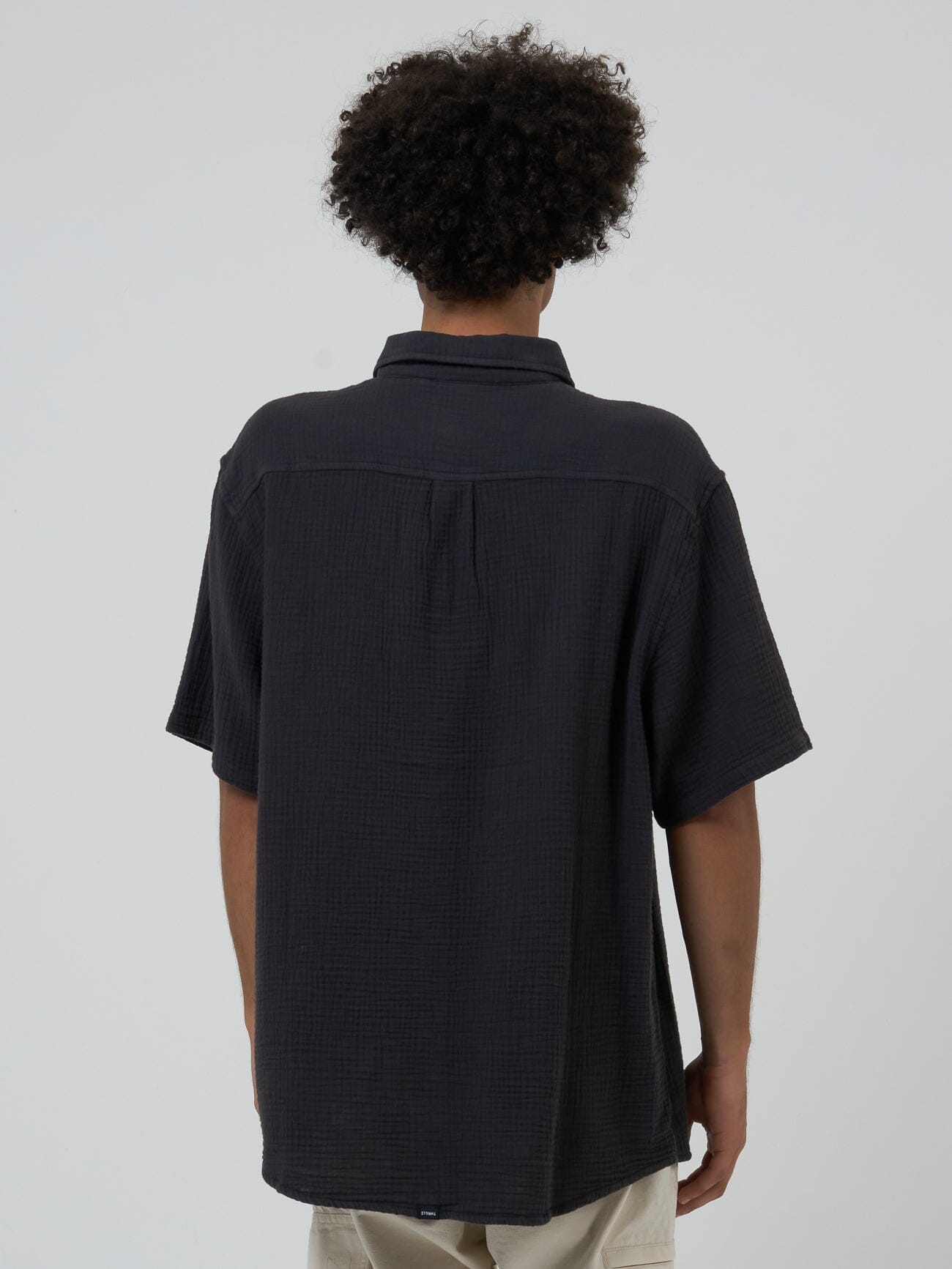 Minimal Thrills Seersucker Short Sleeve Shirt - Merch Black