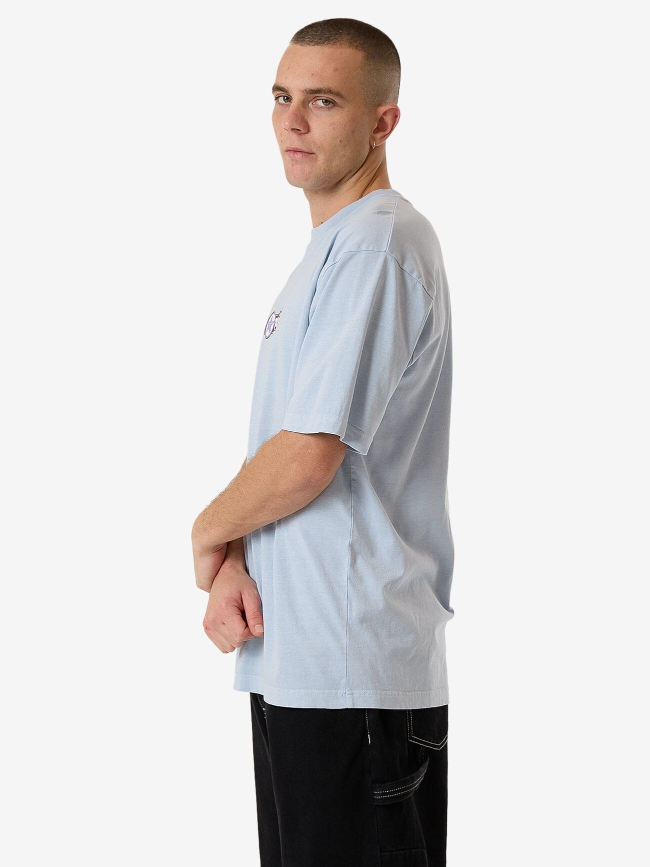 Gazed Oversize Fit Tee - Baby Blue XS