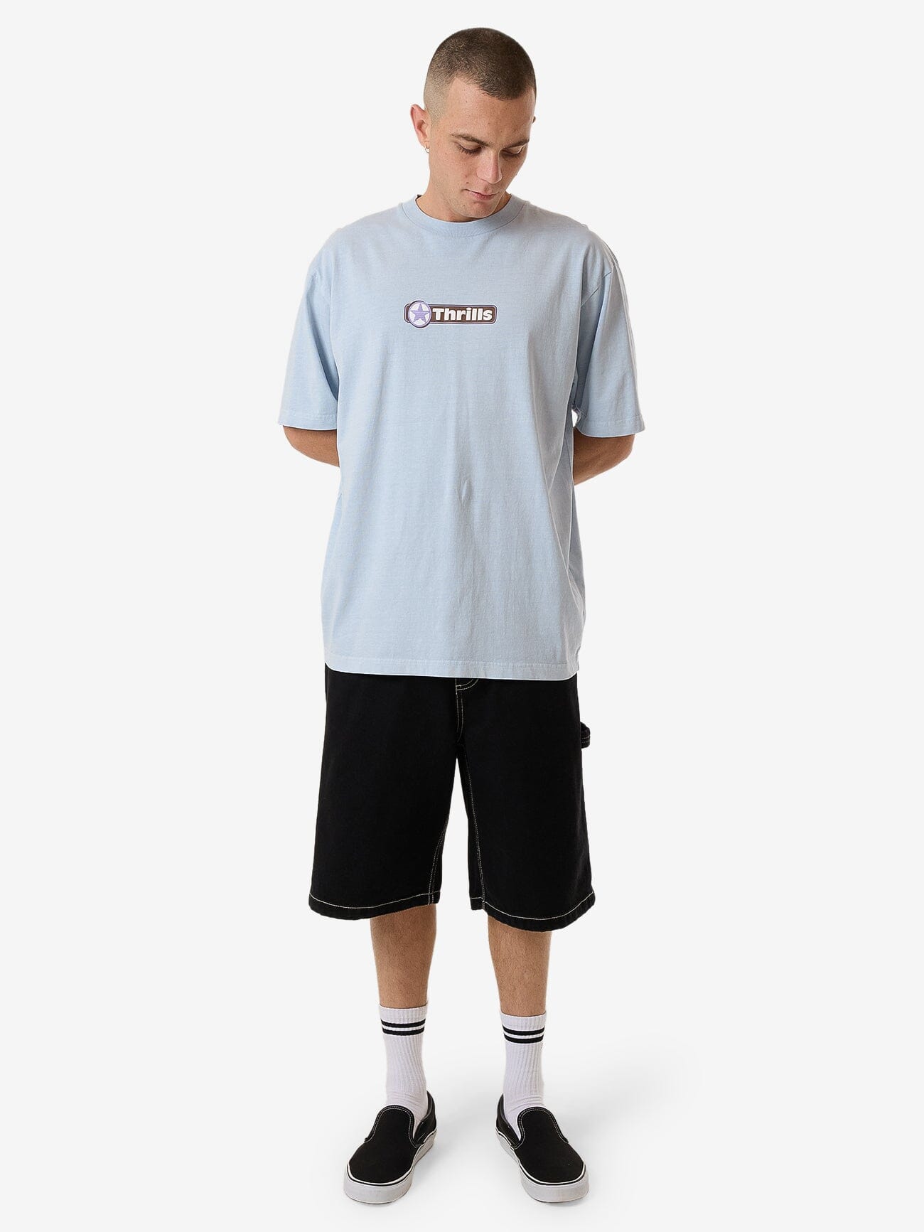 Gazed Oversize Fit Tee - Baby Blue XS