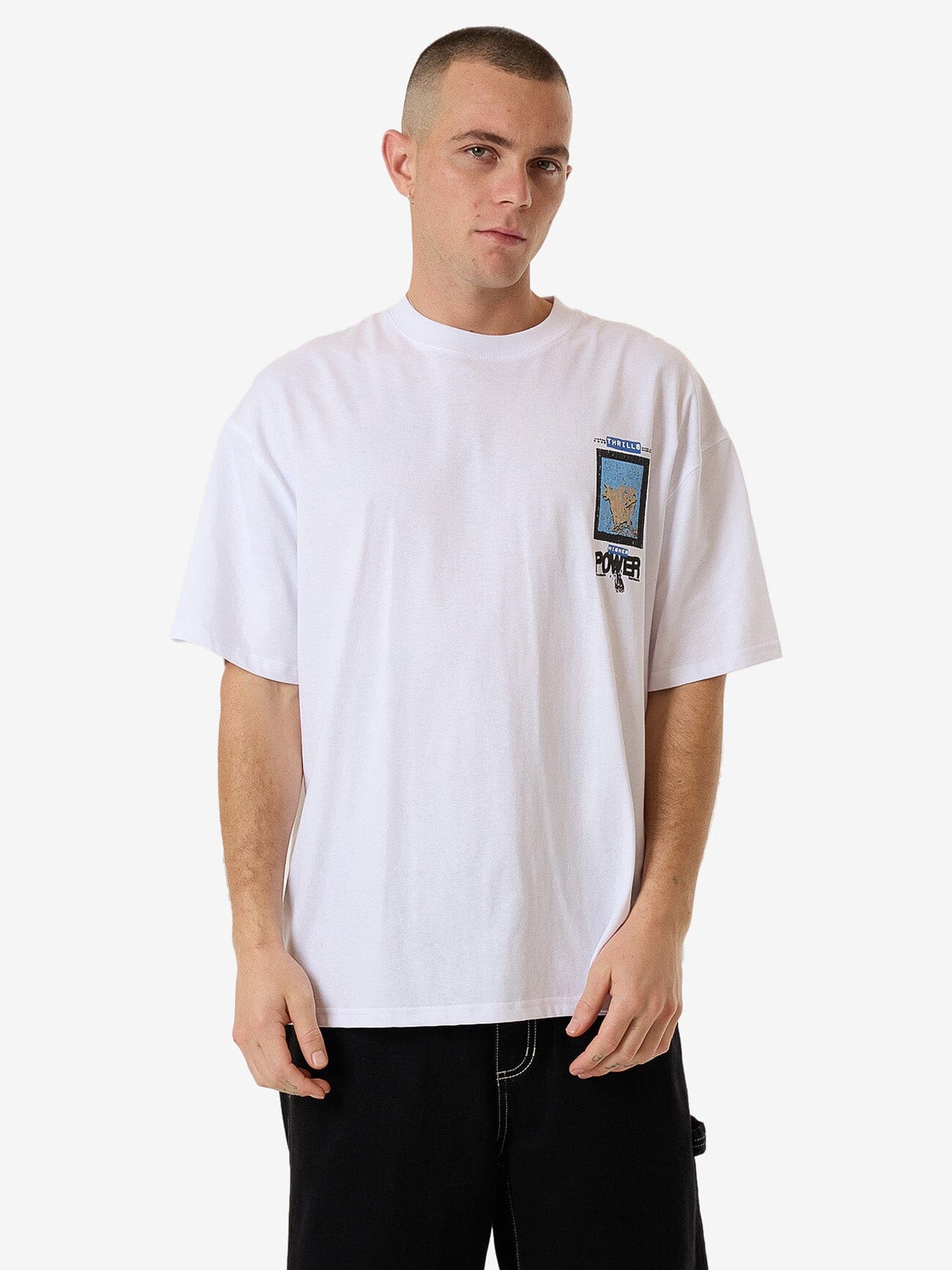 High Power Box Fit Oversize Tee - White XS