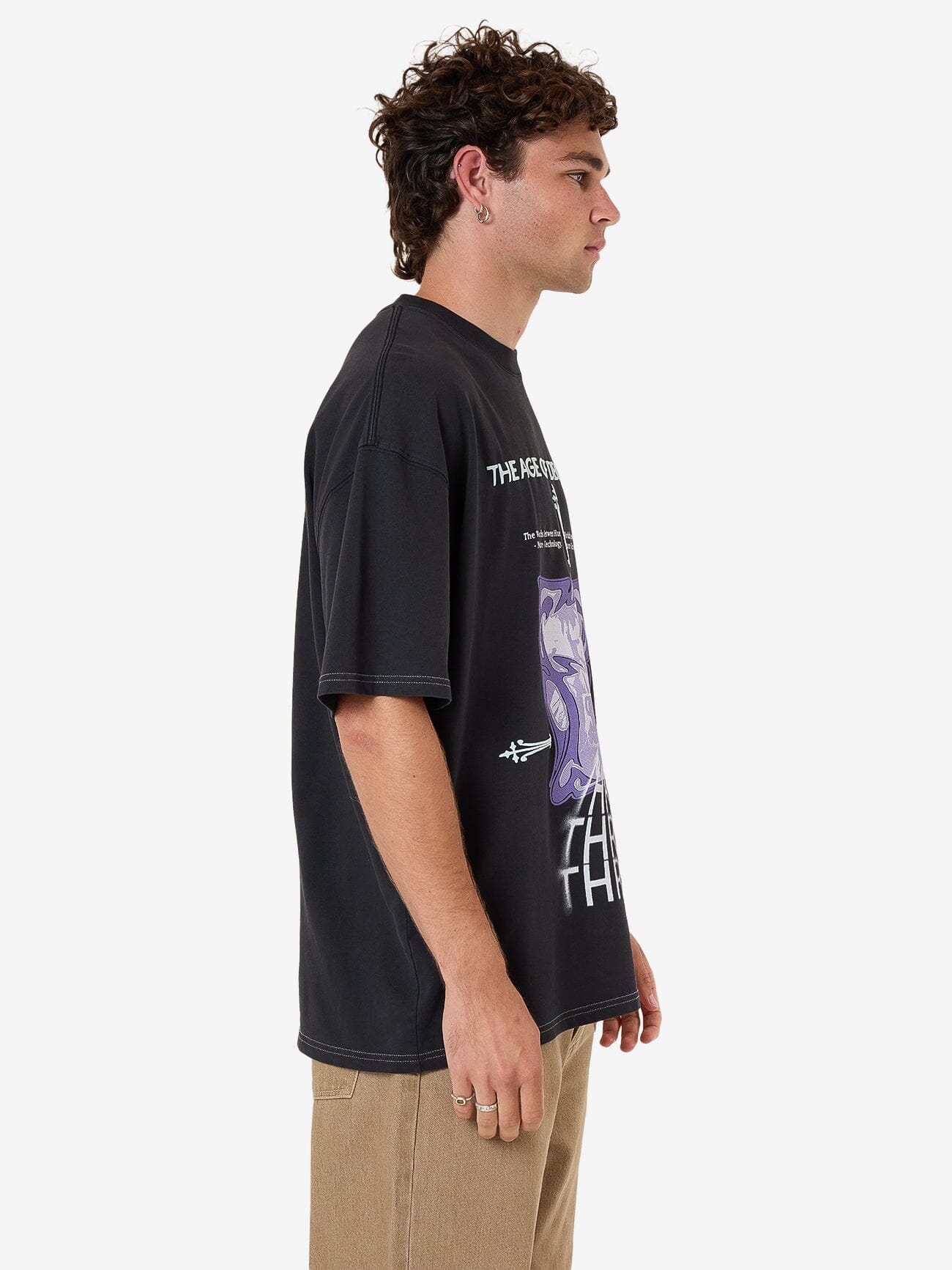 Deception Box Fit Oversize Tee - Washed Black