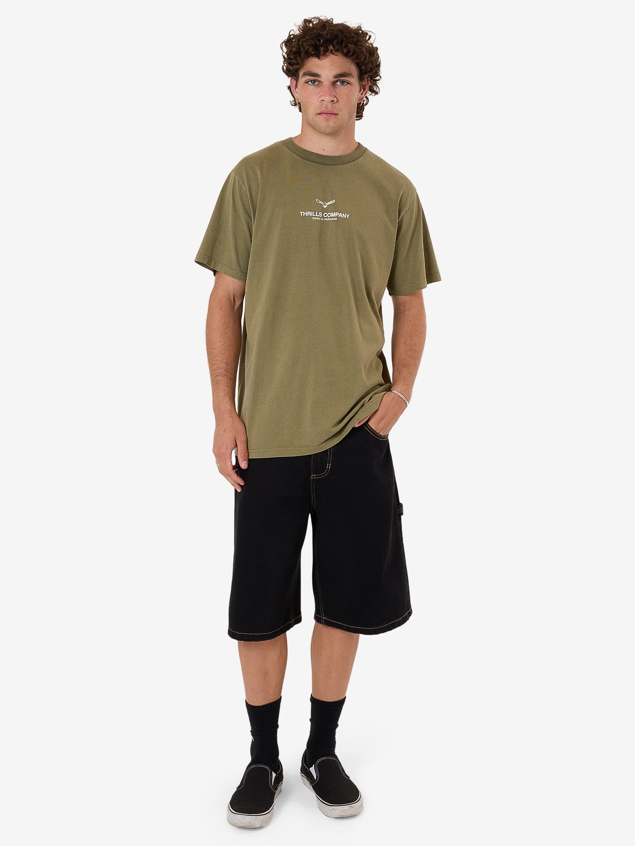 Emblem Merch Fit Tee - Olive