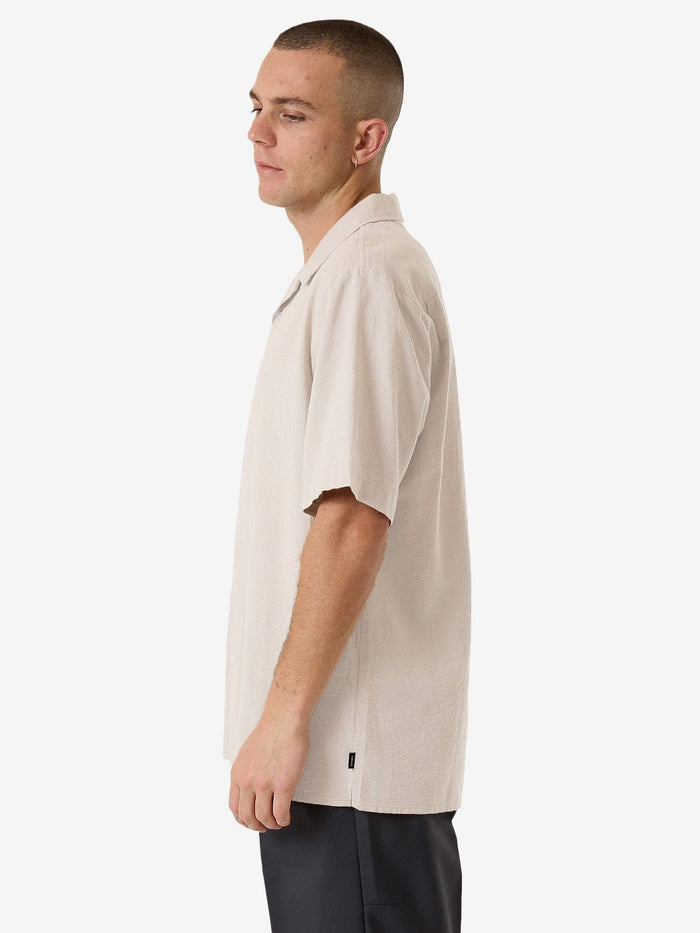 Minimal Thrills Stripe Bowling Shirt - Heritage White