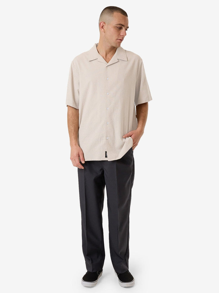 Minimal Thrills Stripe Bowling Shirt - Heritage White