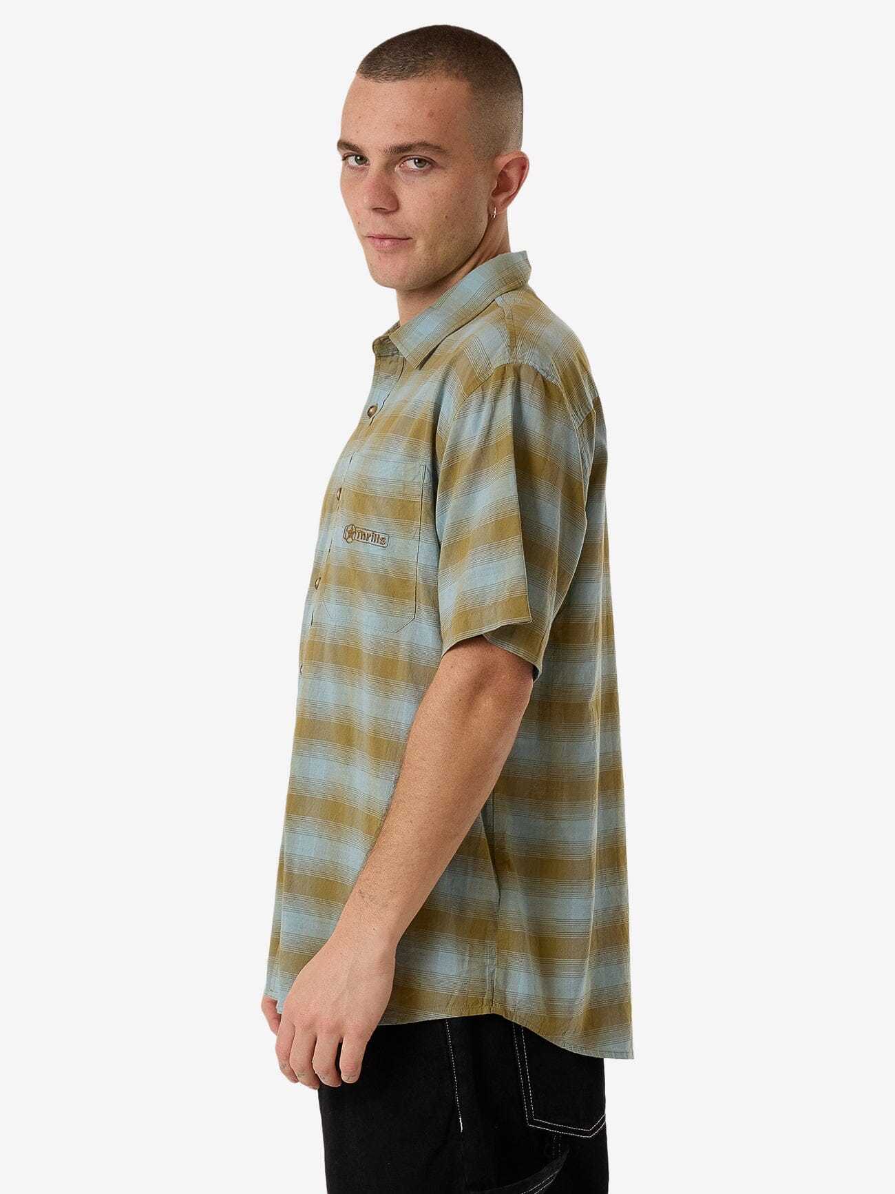 Gazed Short Sleeve Shirt - Stone Blue XS