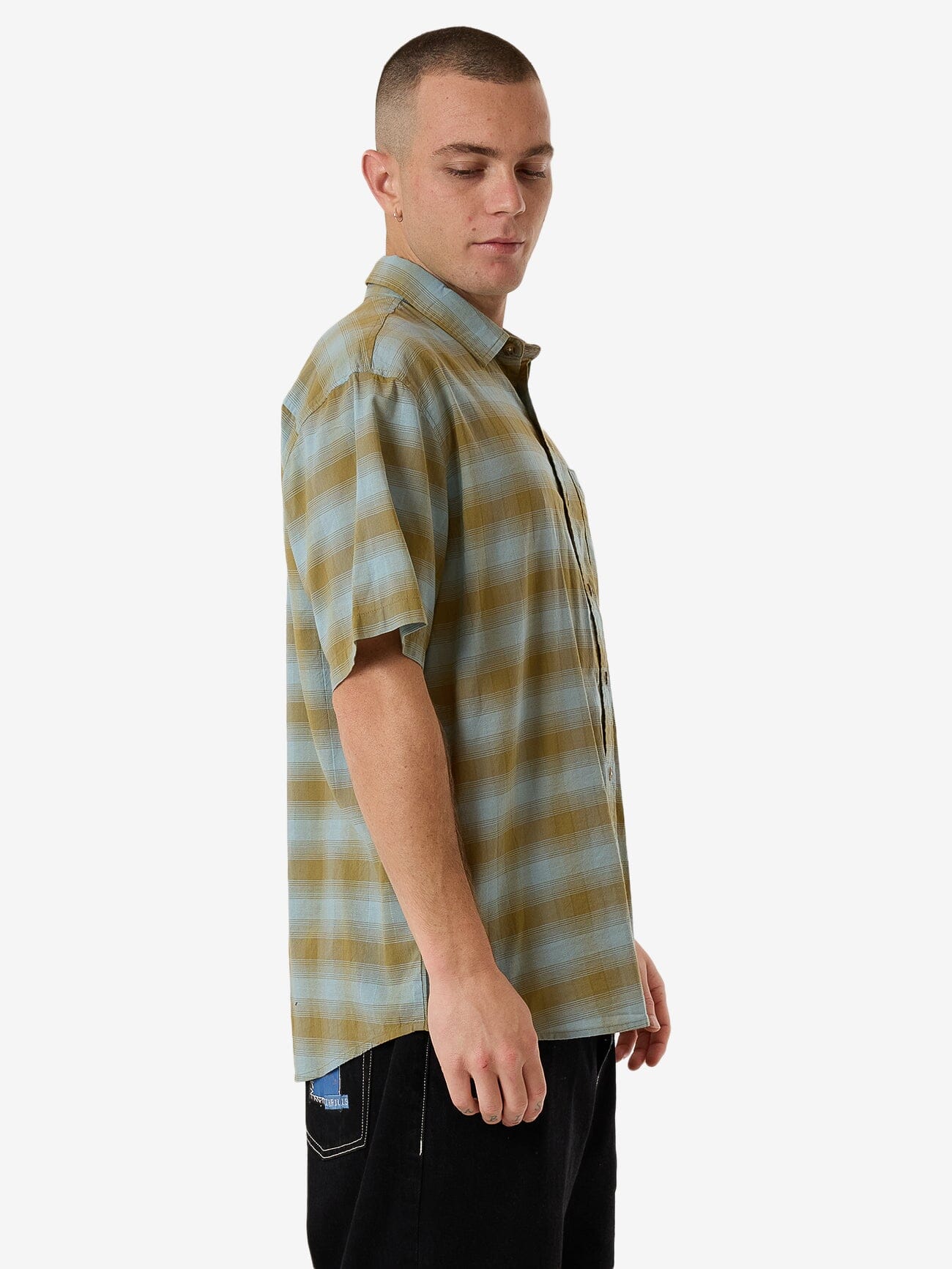 Gazed Short Sleeve Shirt - Stone Blue XS